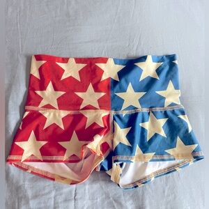 Teeki blue and red shorts with stars, S, NWT